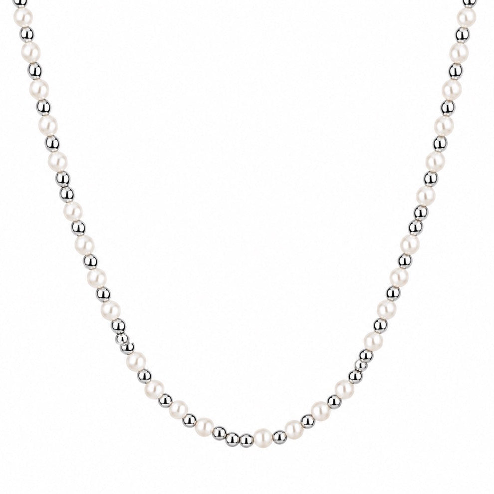 All Pearls Necklace Silver