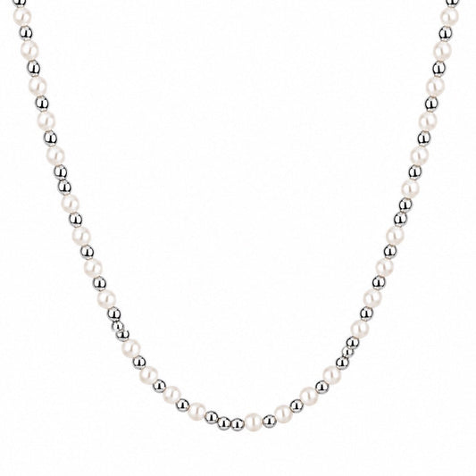 All Pearls Necklace Silver