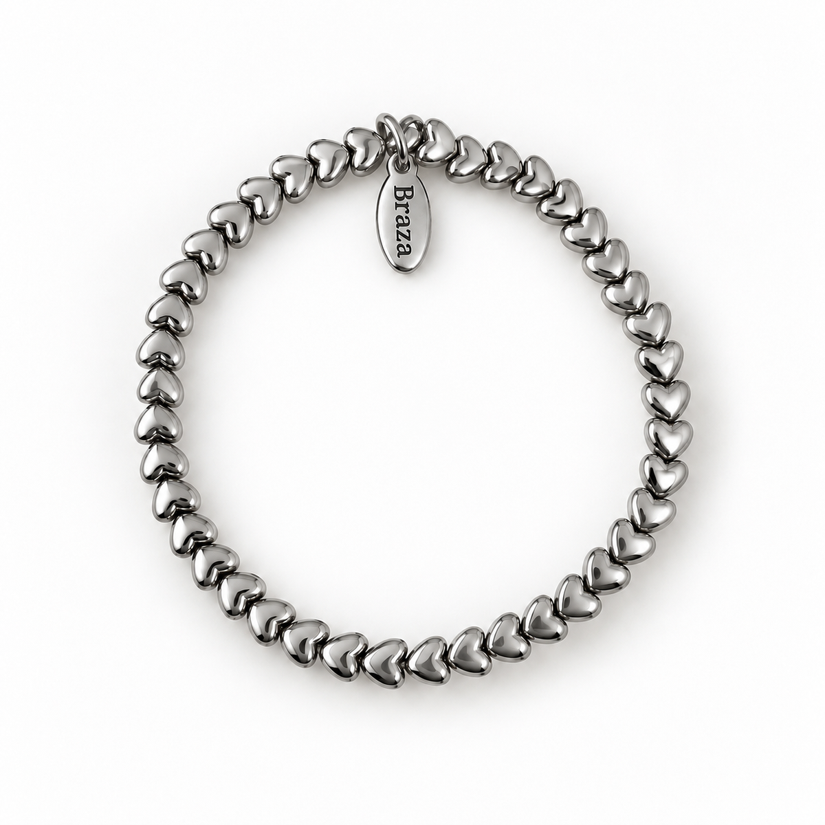Heart Pearls Bracelet Silver