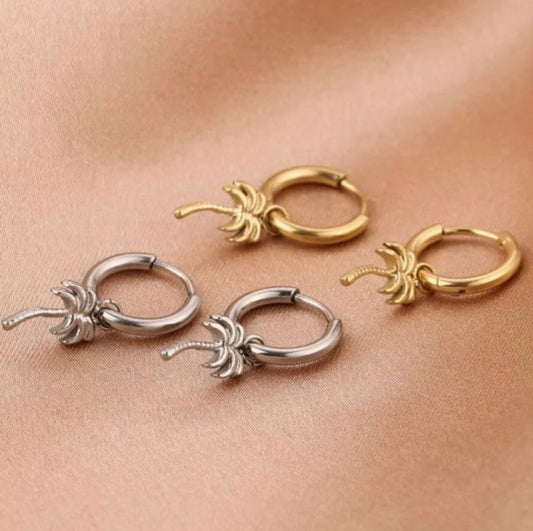 Little Palm Tree Earrings Silver