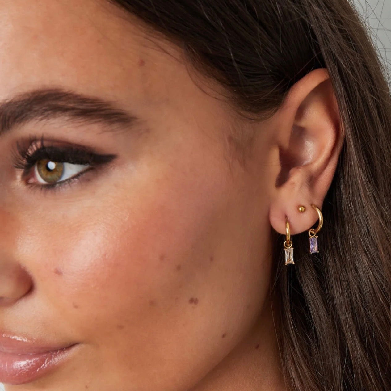 Stone Earrings Silver