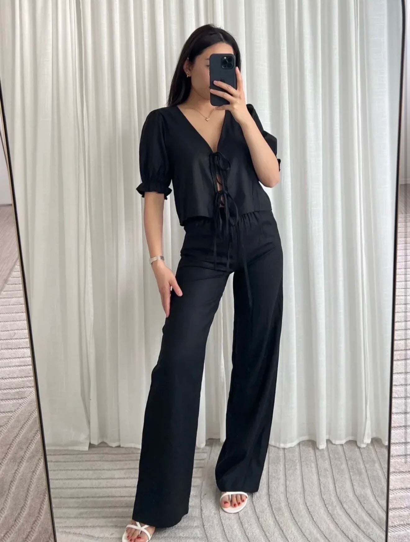 Lula Linen Pants Black (Tall Proof)