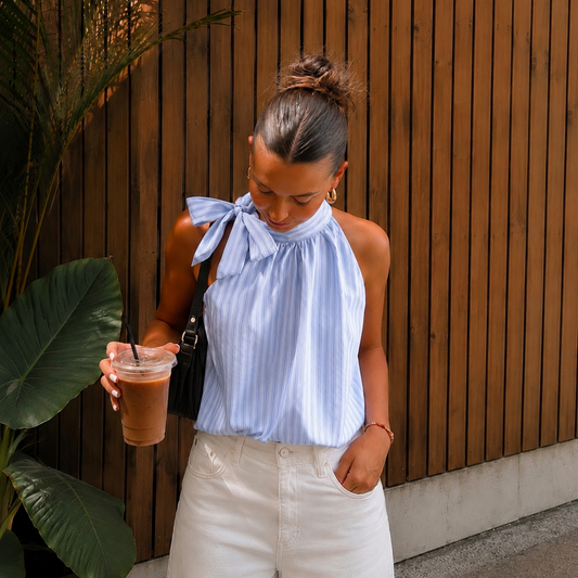 Bella Top Blue Stripes
