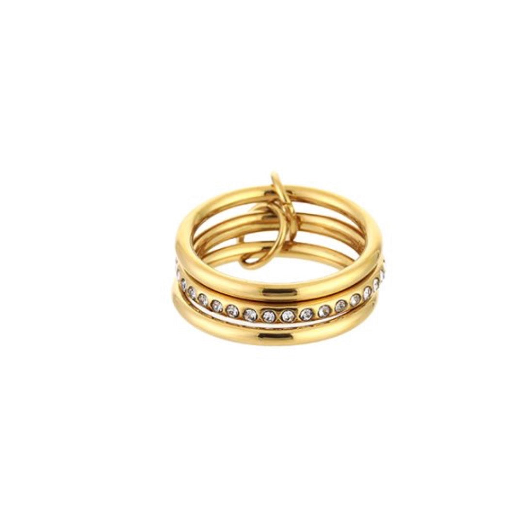 triple Stone Ring Gold