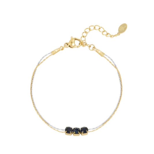 Black Bracelet Silver & Gold