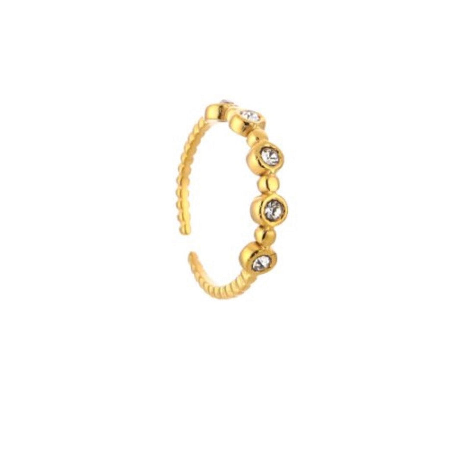Stone Sparkle Ring Gold