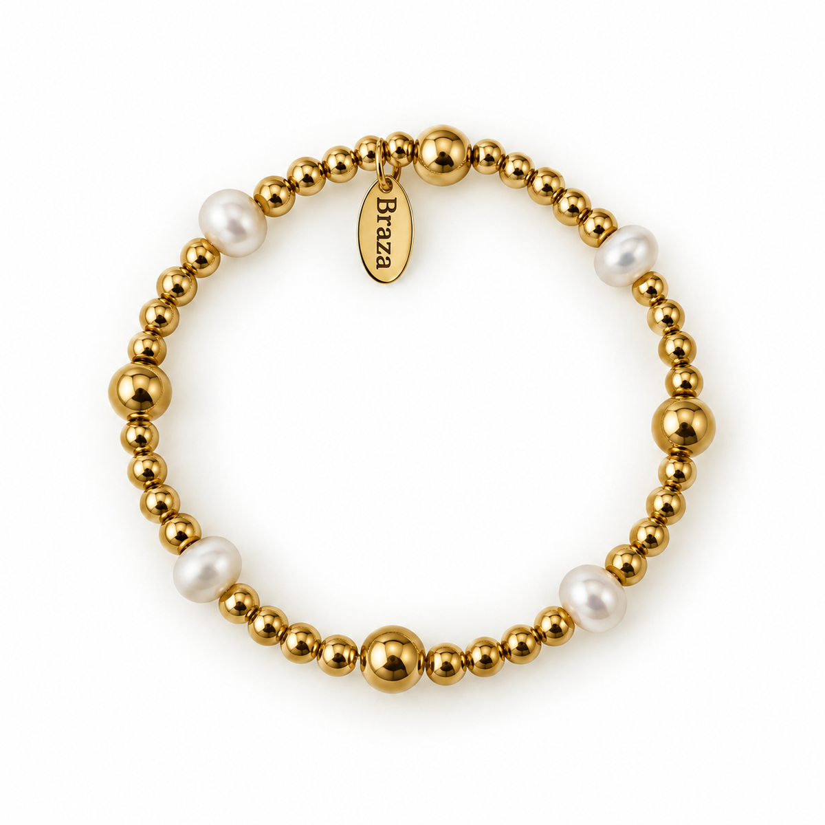 Gold & White Pearls Bracelet Gold