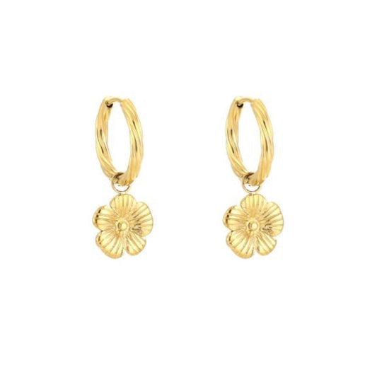 Cute flower Earrings Gold