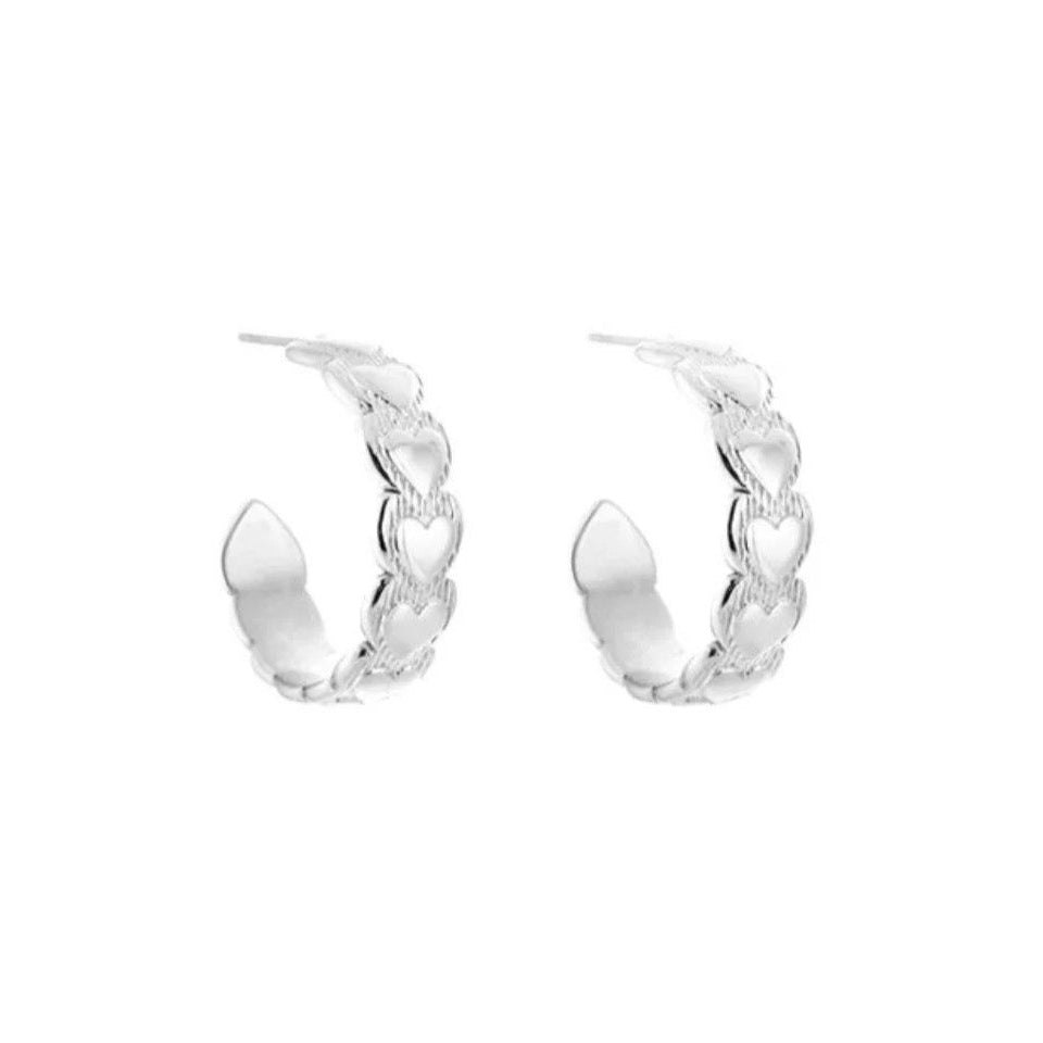Hearts Hoops Silver