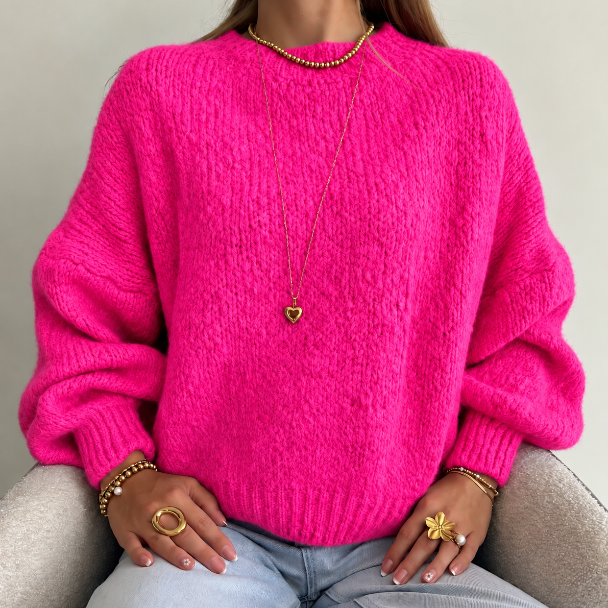 Millie Sweater Neon Pink