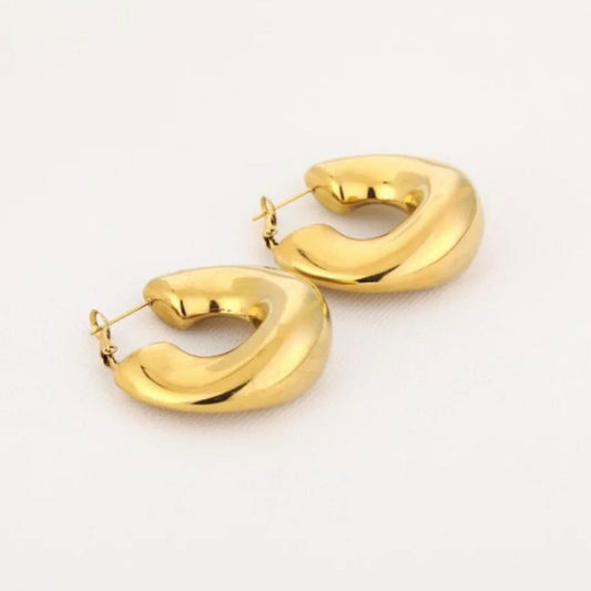 Wavy Hoops Gold