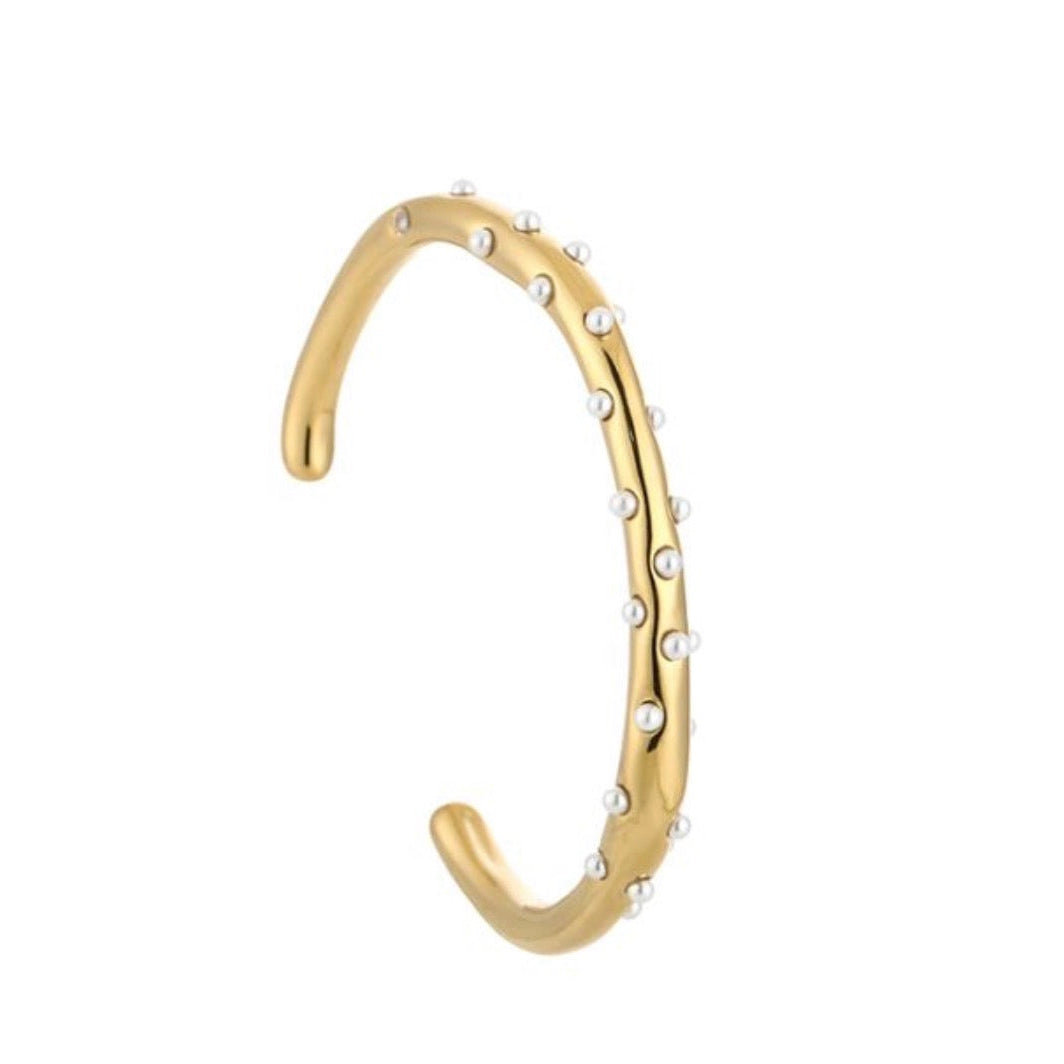Mini Pearls Bangle Gold
