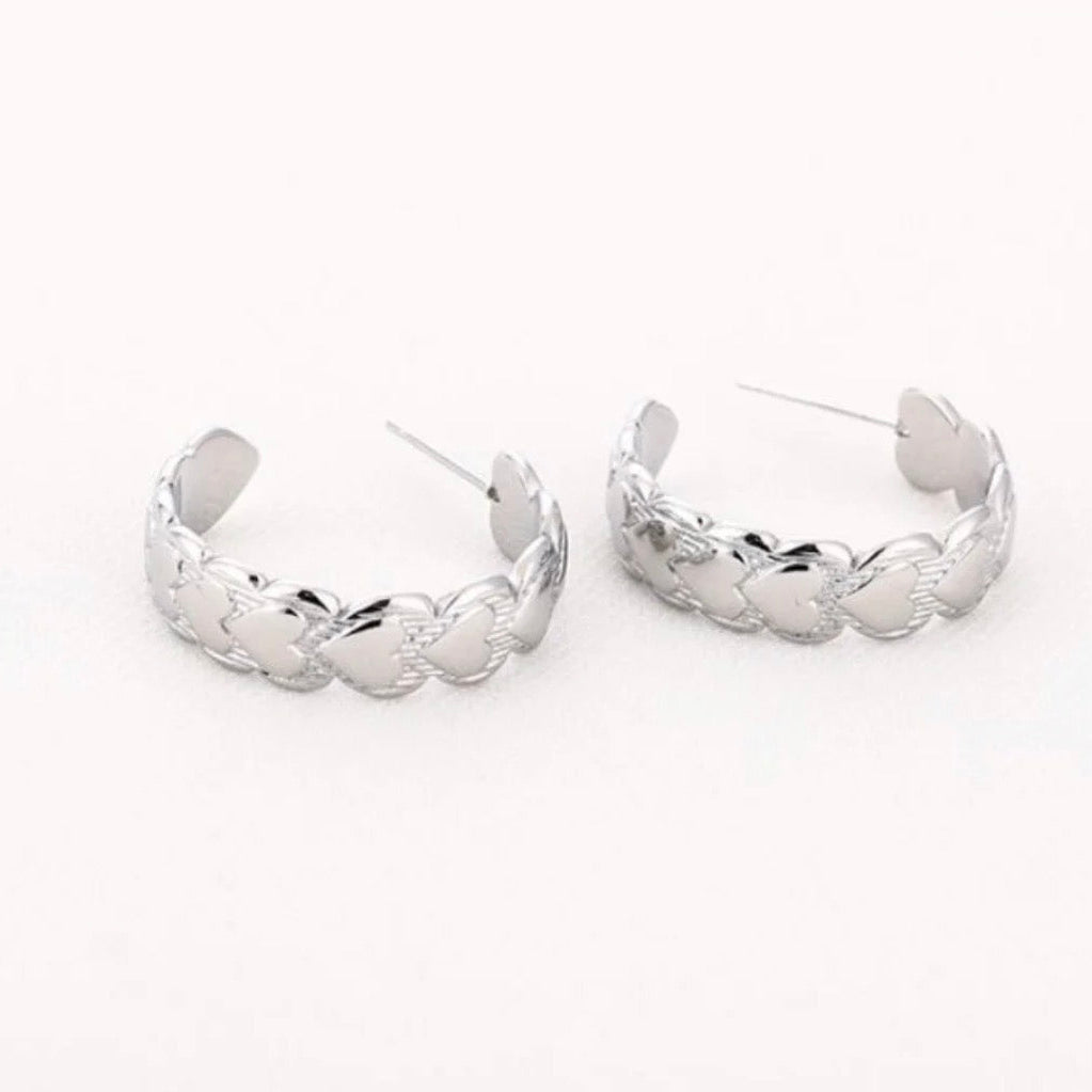 Hearts Hoops Silver