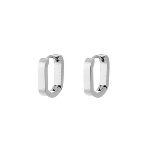 Mini Oval Hoops Silver