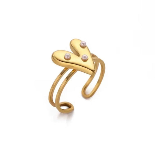 Small Paradise Heart Ring Gold