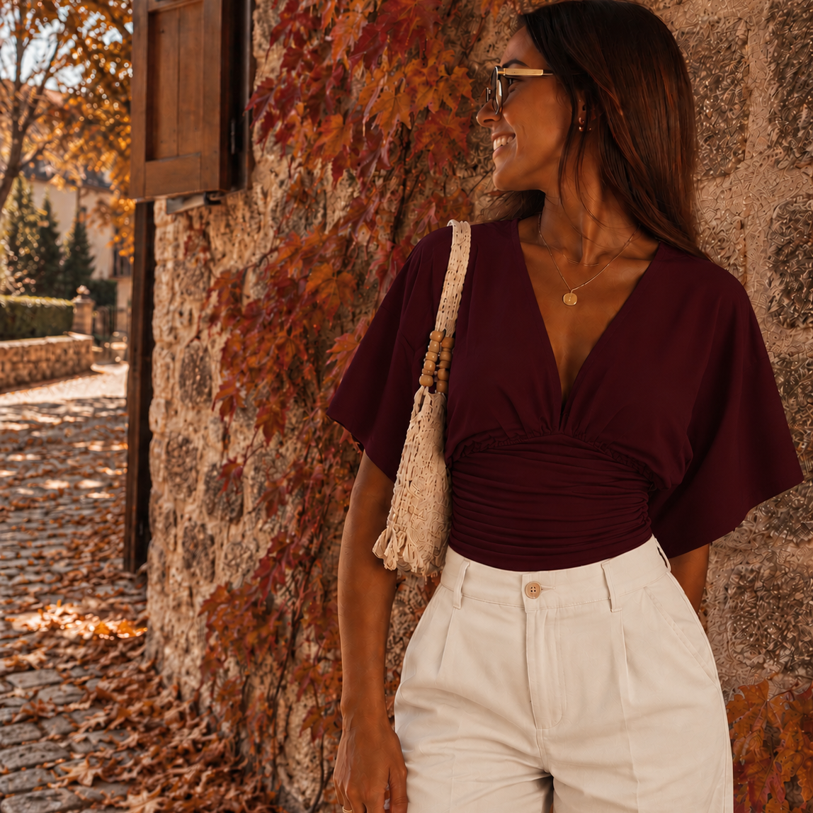 Zita Top Burgundy
