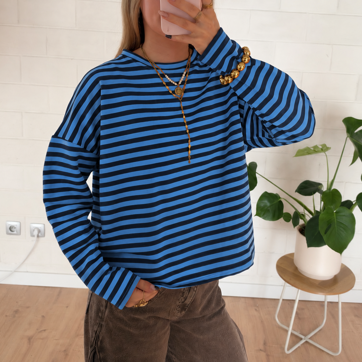 Lennie Striped Longsleeve Navy & Cobalt