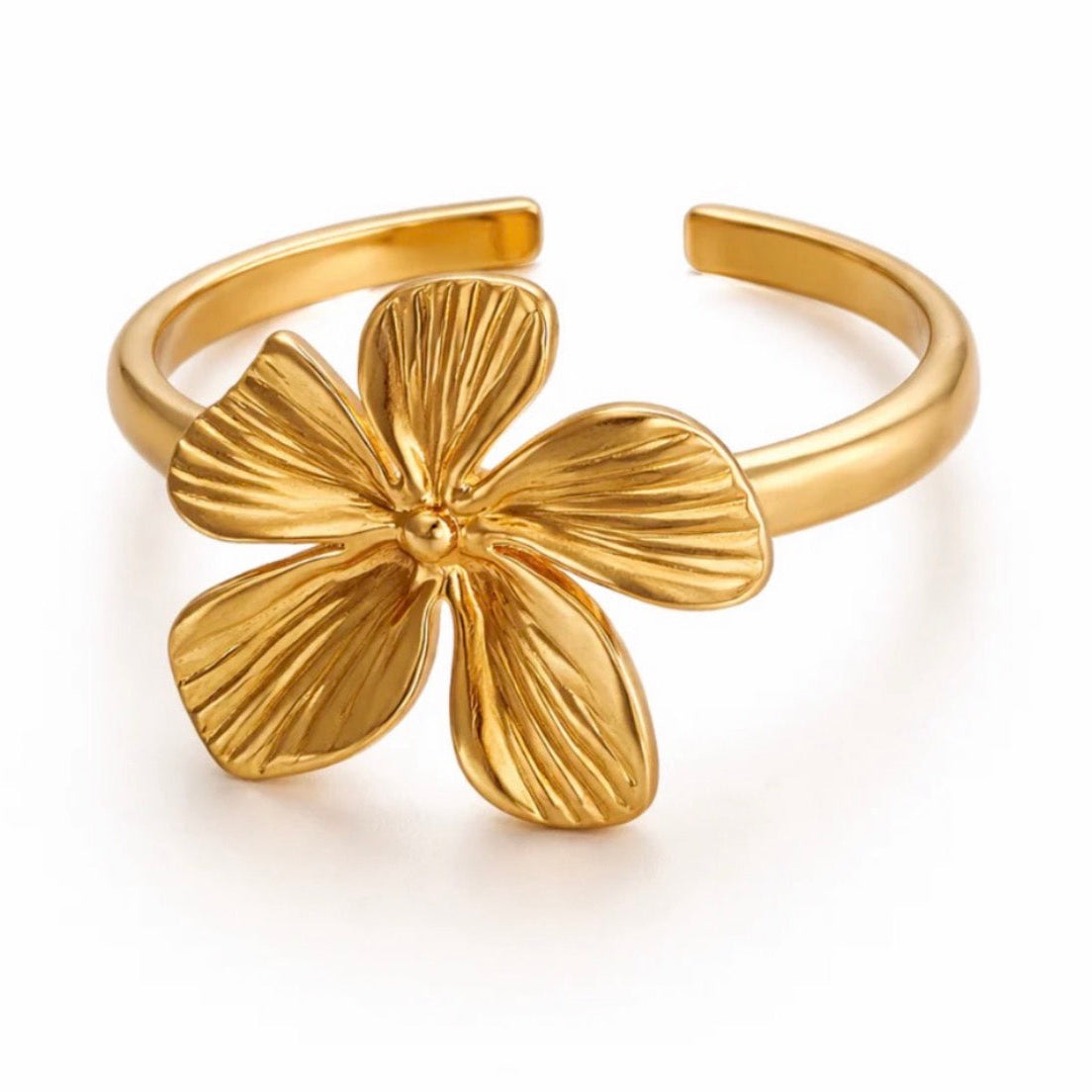 Poppy Flower Ring Gold