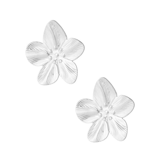 Tropical Flower Earrings Silver
