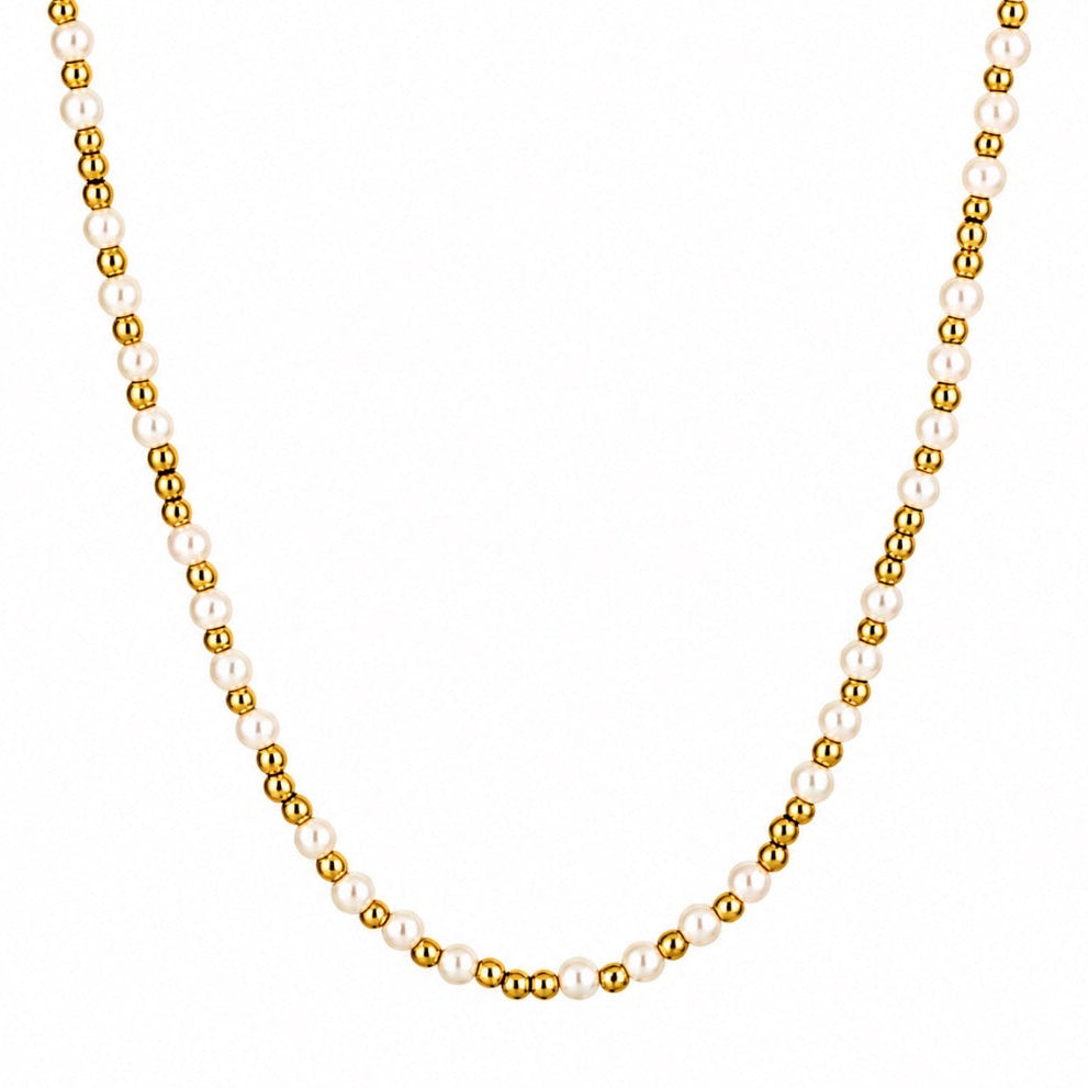 All Pearls Necklace Gold