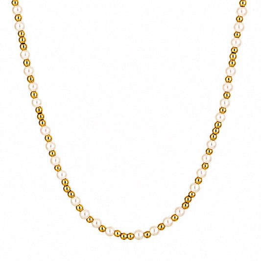 All Pearls Necklace Gold