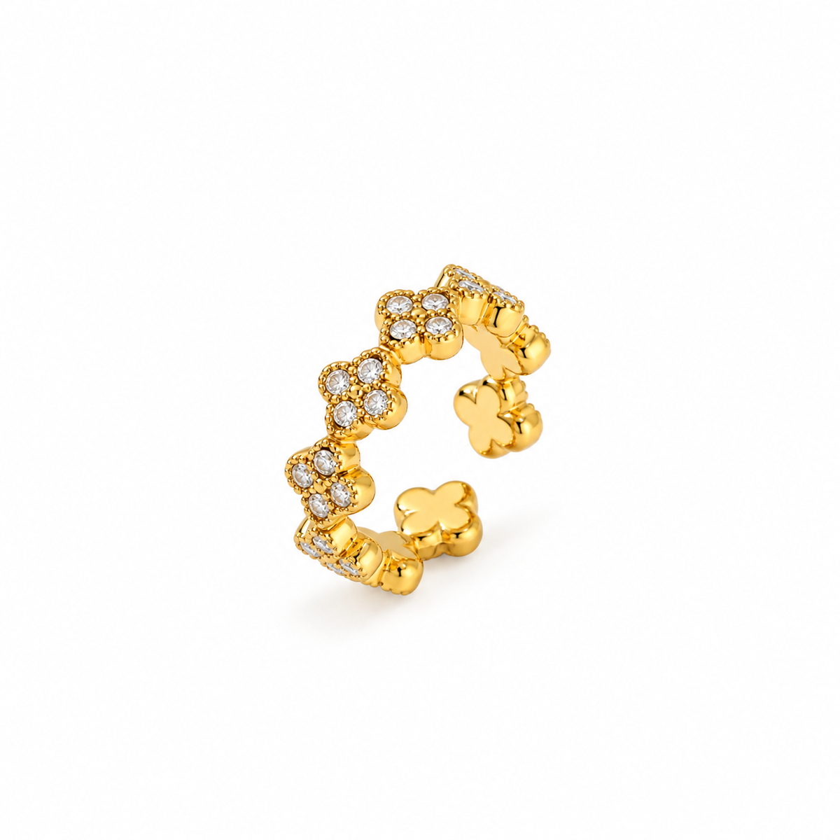 Clover Sparkle Ring Gold