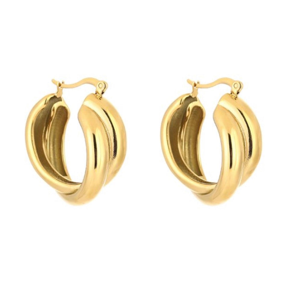 Double Hoops Gold