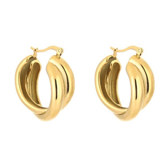 Double Hoops Gold