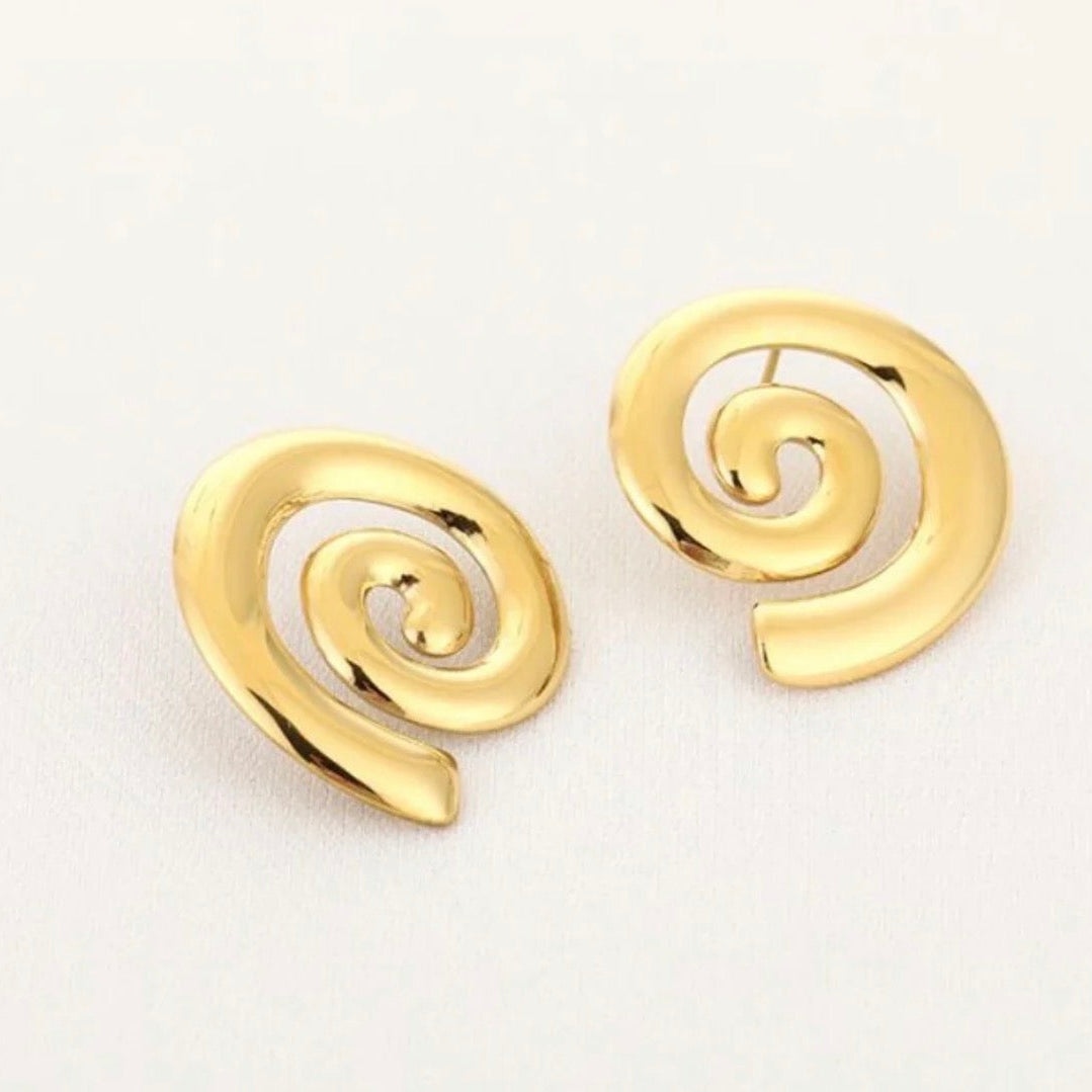 Spiral Earrings Gold