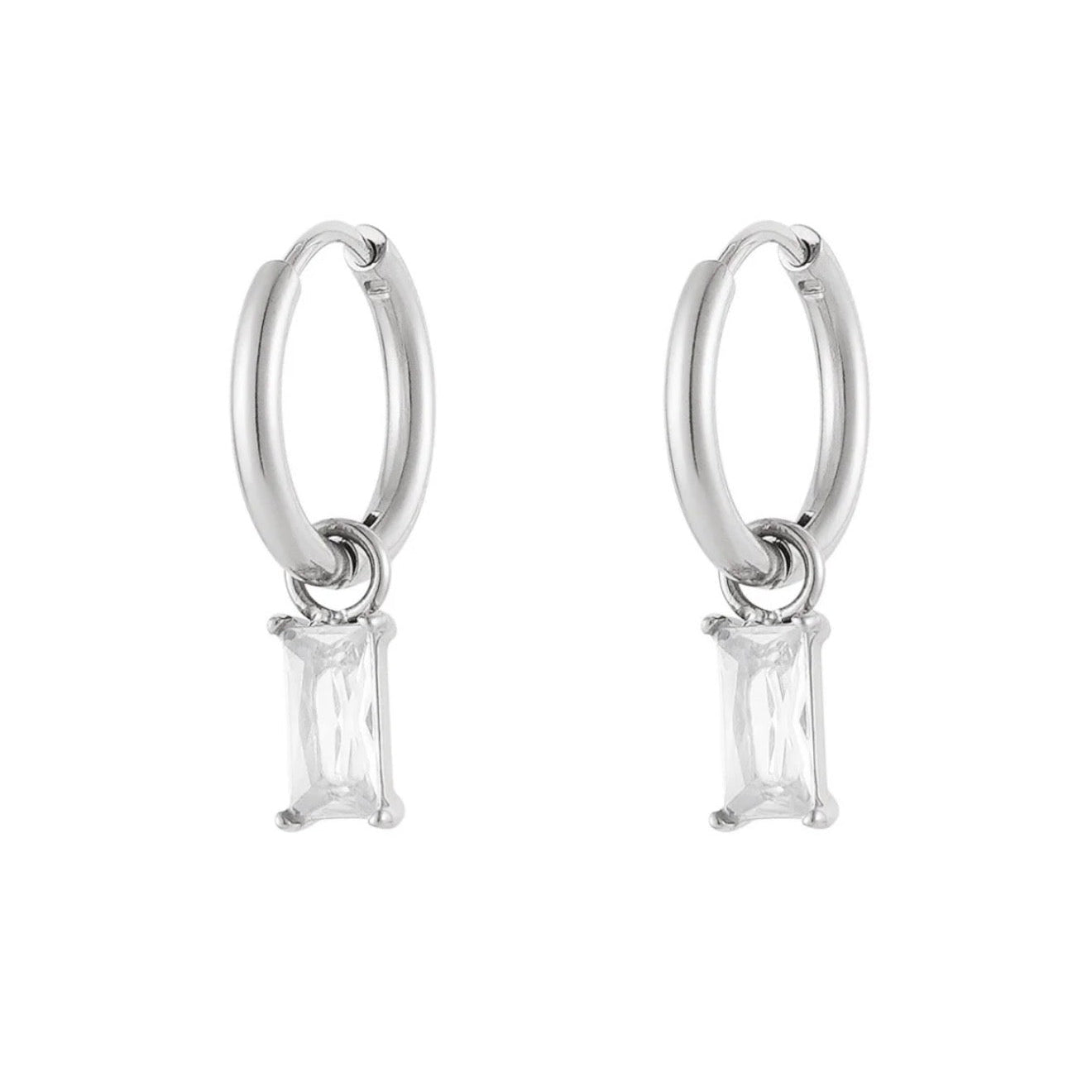 Stone Earrings Silver