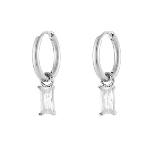 Stone Earrings Silver