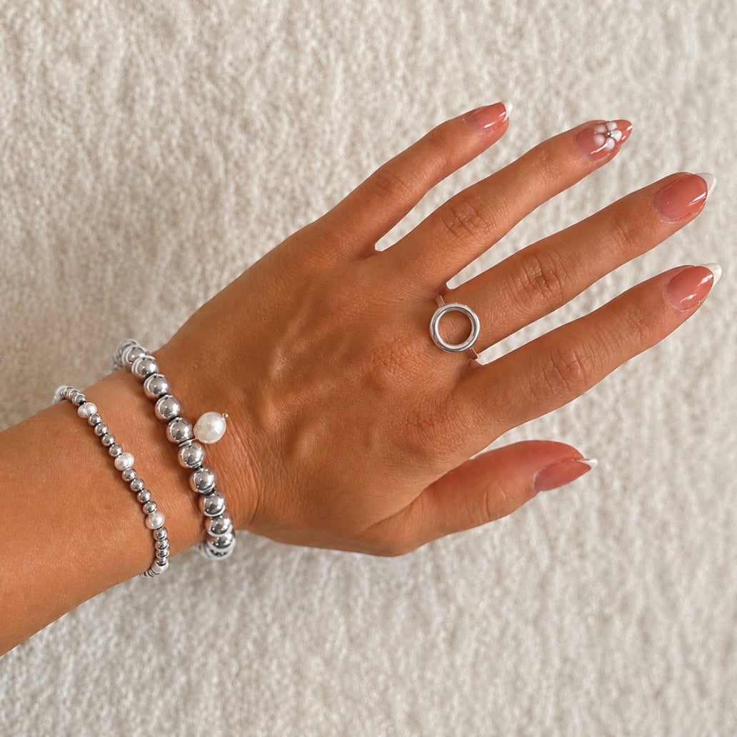 Mini Hoop Ring Silver