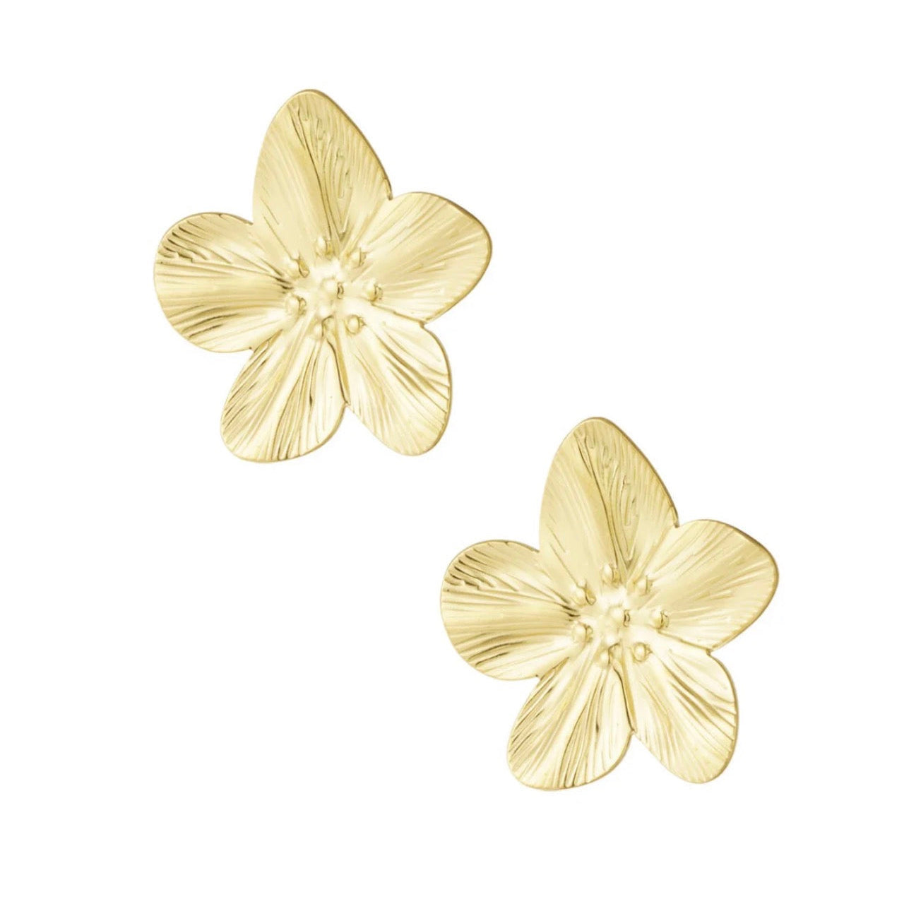Tropical Flower Earrings Gold