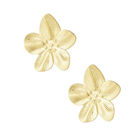 Tropical Flower Earrings Gold