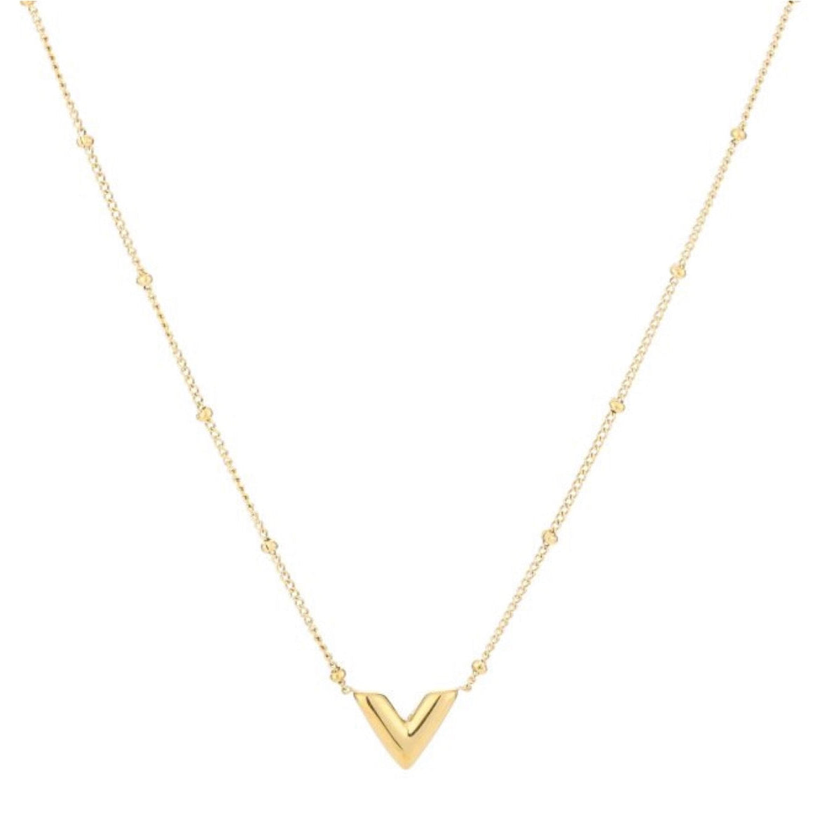 Thin V Necklace Gold