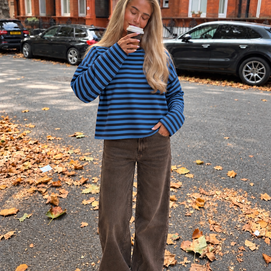 Lennie Striped Longsleeve Navy & Cobalt