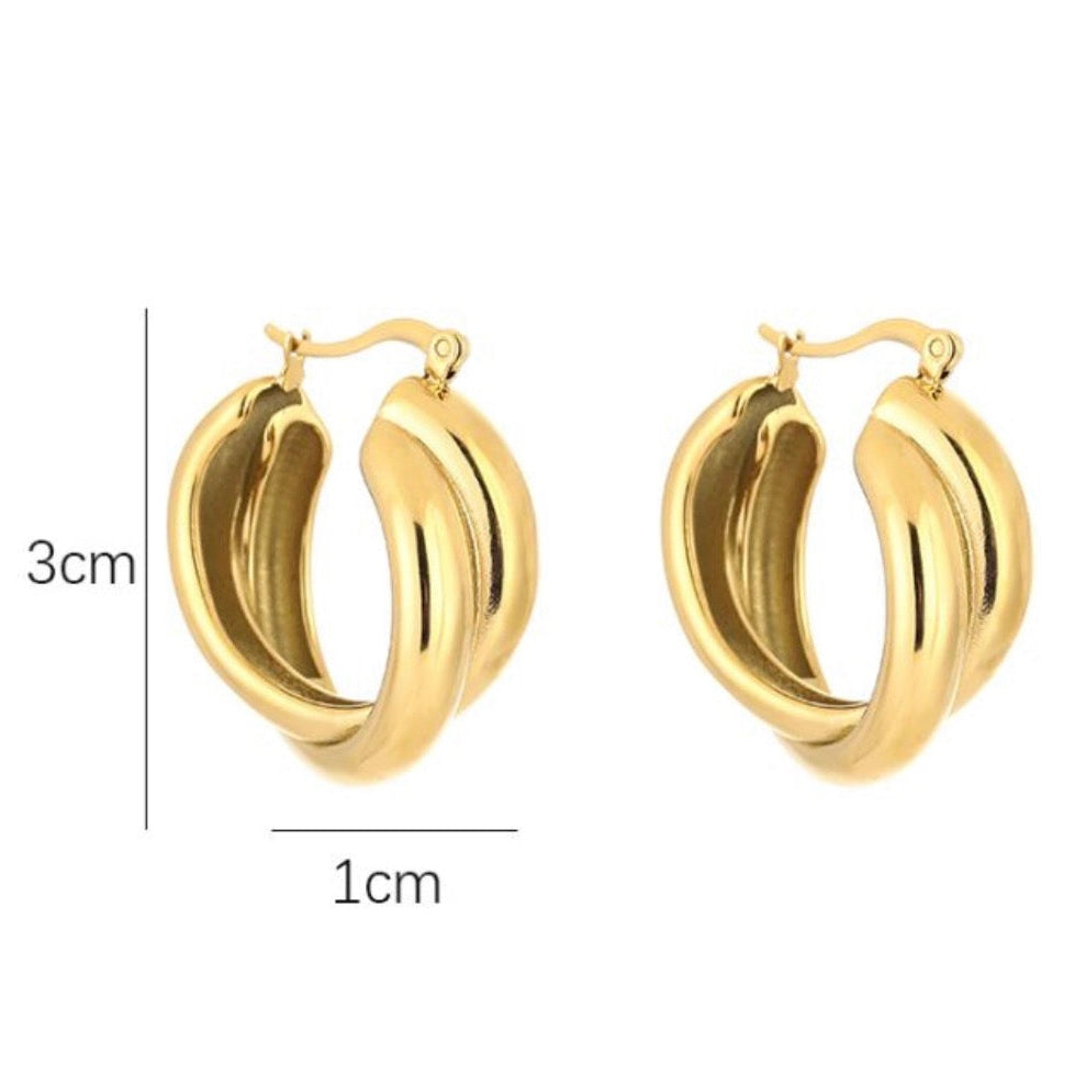Double Hoops Gold