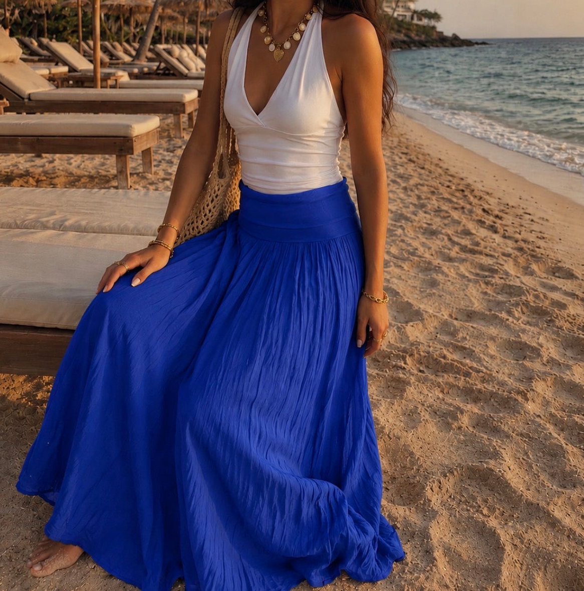 Camille Long Skirt Kobalt