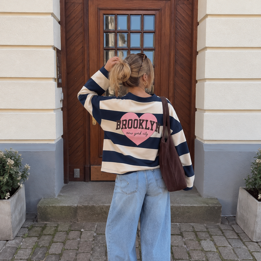 Brooklyn Striped Long Sleeve Navy & Butter Yellow