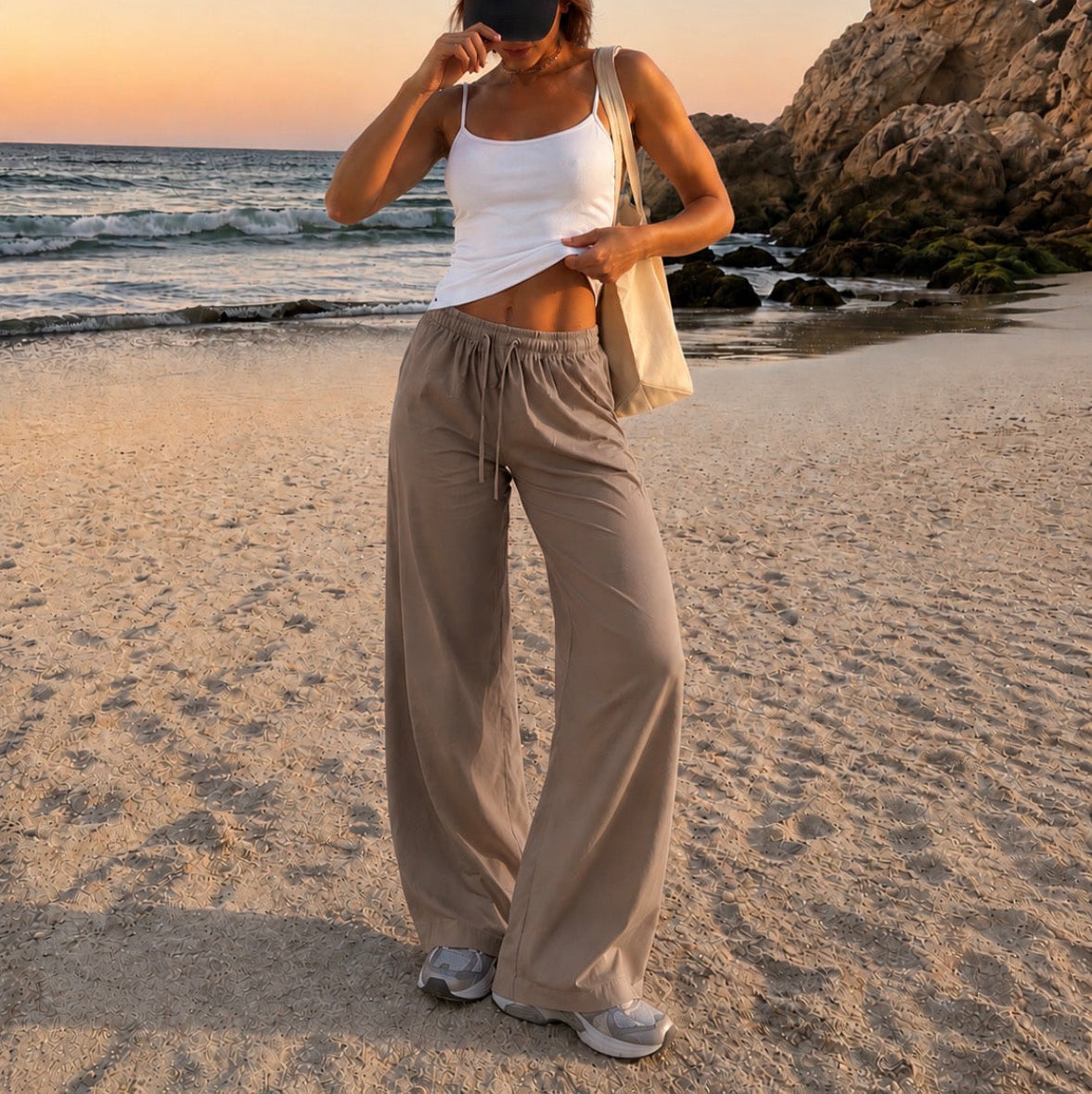 Lula Linen Pants Taupe (Tall Proof)