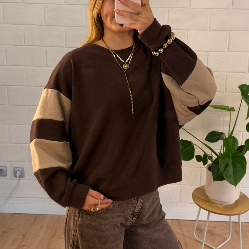 Alix Sweater Brown & Beige