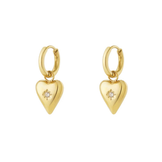Sophia Heart Earrings Gold