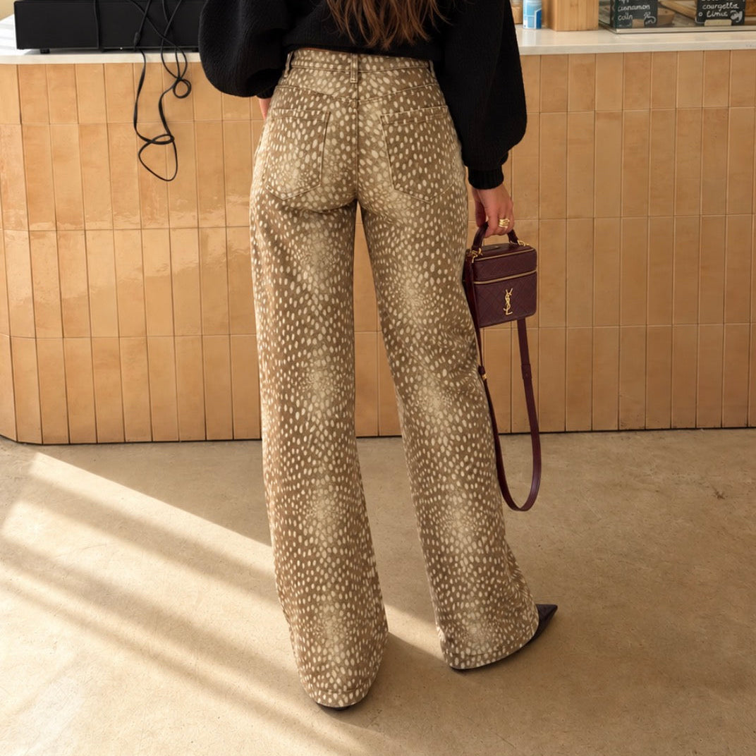 Bambi Wide Leg Jeans Beige