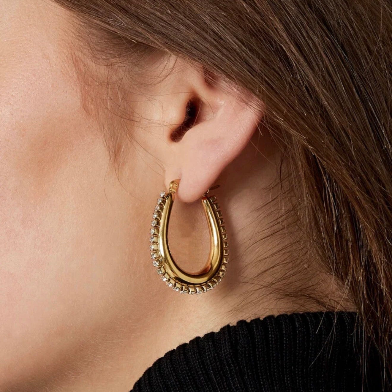 Sparkle Hoops Earrings Silver