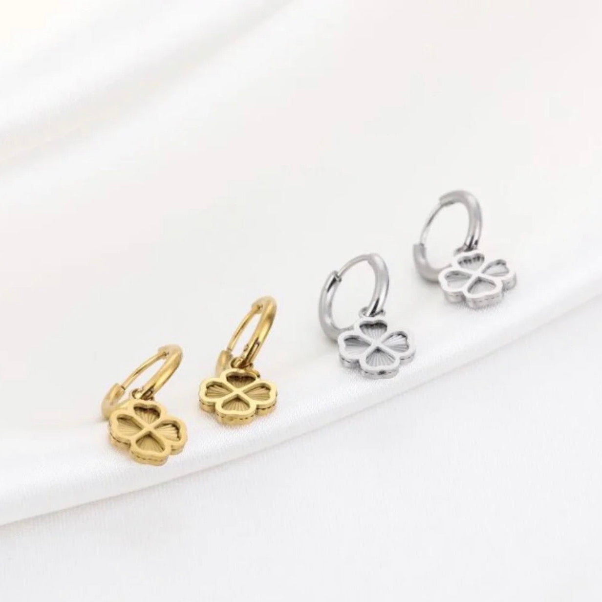 Cute Clover Earrings Silver