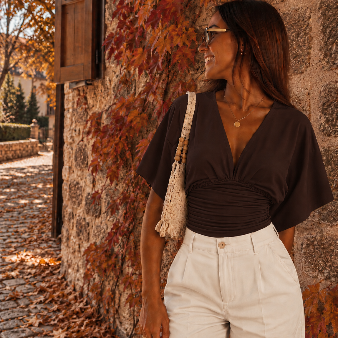 Zita Top Brown