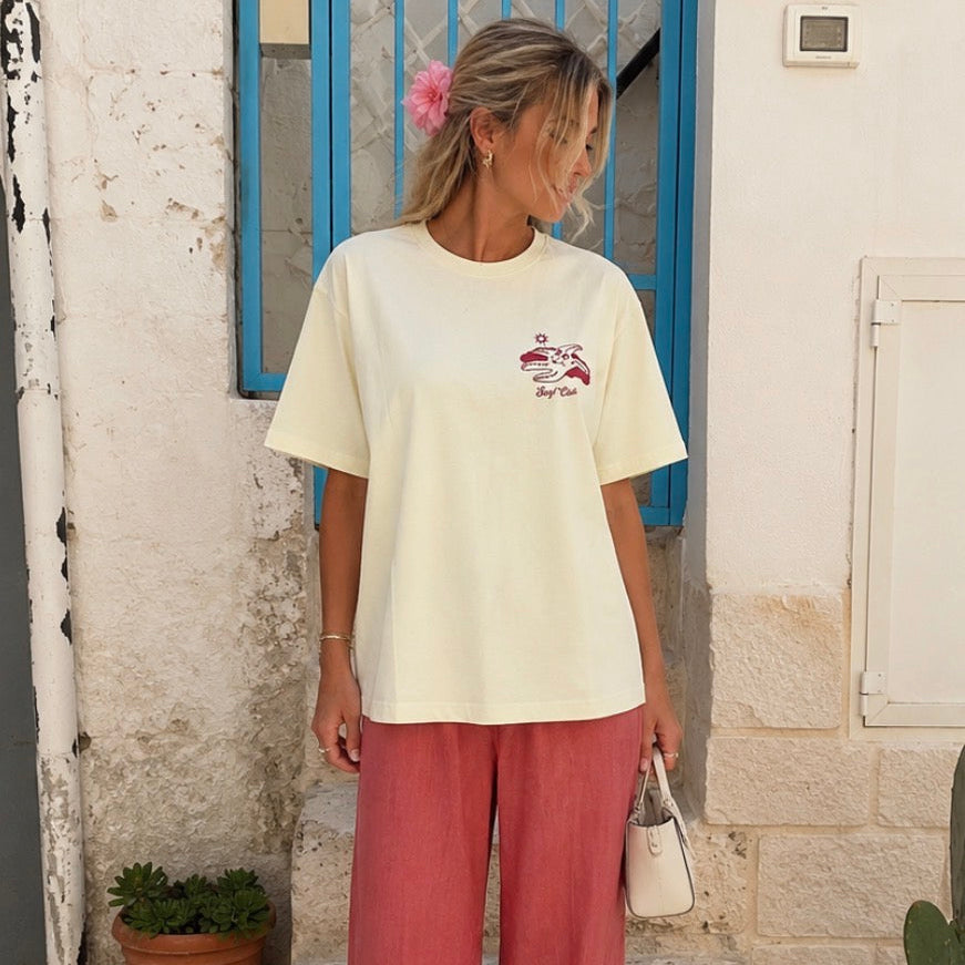 Surf Club T-shirt Yellow & Red