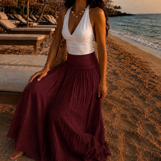 Camille Long Skirt Bordeaux