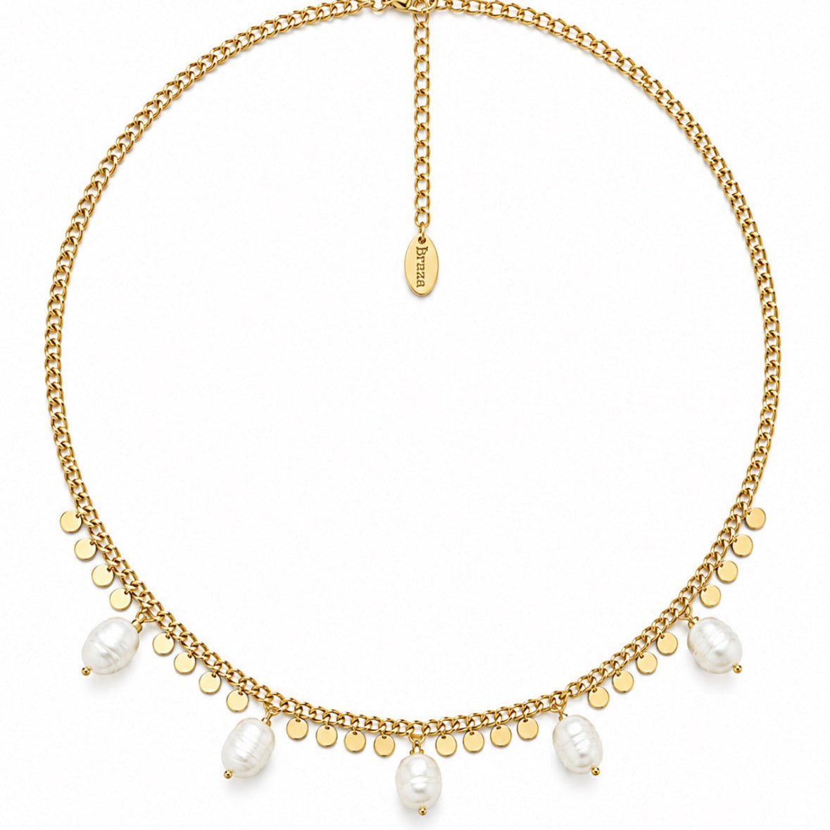 Big Pearls and Small Dots Necklace Gold