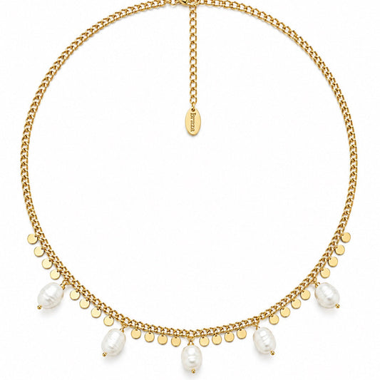 Big Pearls and Small Dots Necklace Gold
